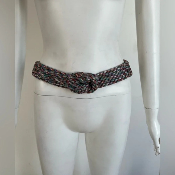 Vintage Womens Woven Belt Colorful Multicolor - Picture 1 of 4